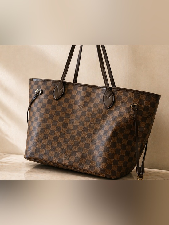 Louis Vuitton Handbags - AUTHENTIC Louis Vuitton Brown Damier Ebene Canvas MM Neverfull Tote